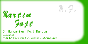 martin fojt business card